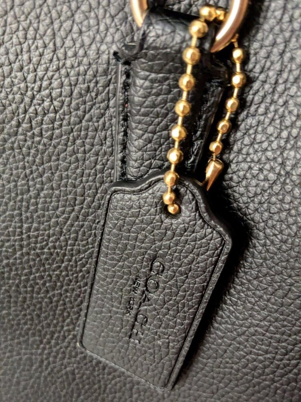 Coach Tatum Carryall Tote Work Bag Black Red Inside Pebble Double Leather C4078 - Picture 6 of 16